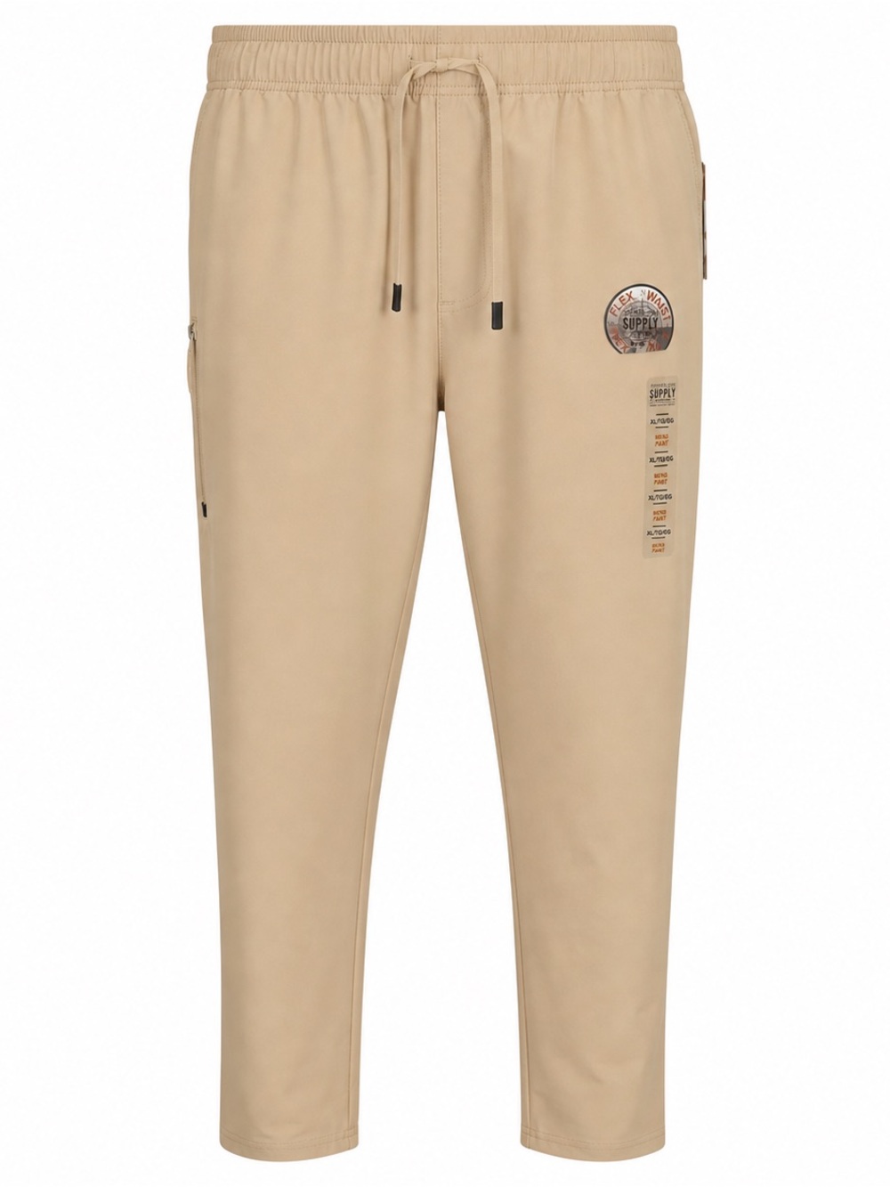 London Fog Supply Jogger Pants XL Beige Flex Waist Drawstring Mens